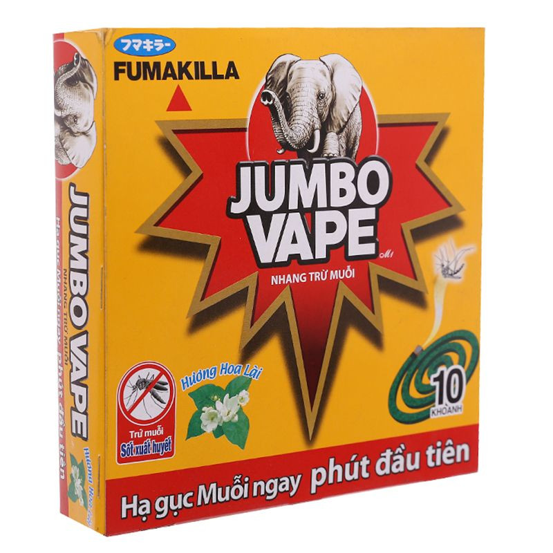 Combo 5 Hộp Nhang muỗi Jumbo Vape M2 hương hoa lài 10 khoanh hộp 120g