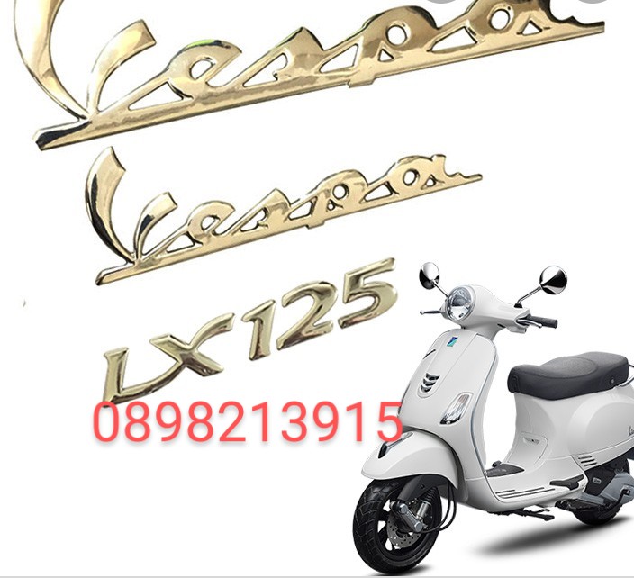 Bộ 3 Tem Logo Nổi Vespa LX125, LX150