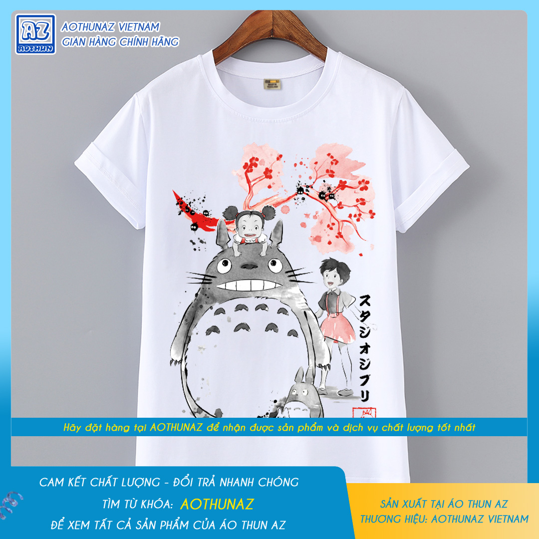 AOTHUNAZ - Áo thun nam nữ in hình Anime Totoro phong cách Nhật Bản M651