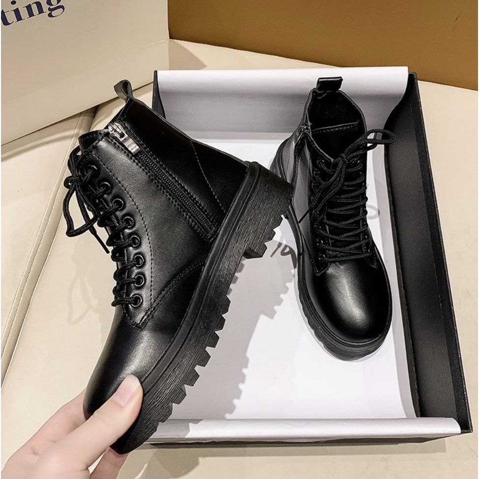 Free ship Boot nữ cổ thấp , bốt nữ thời trang có khóa kéo hot trend kèm ảnh thật