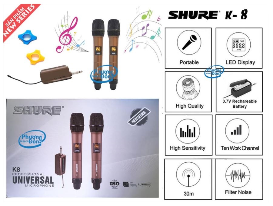 Micro không dây shure K8