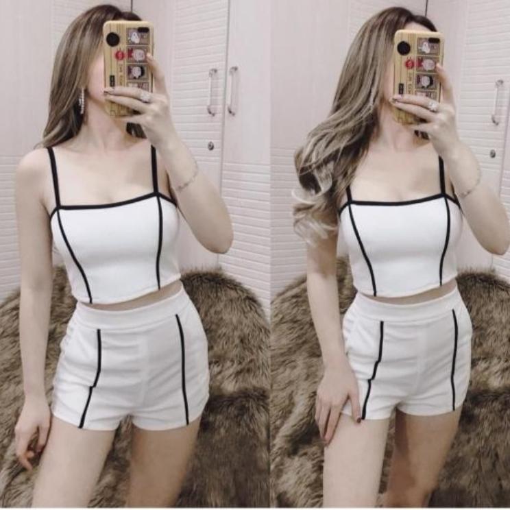 Sét quần ngắn phối viền kute