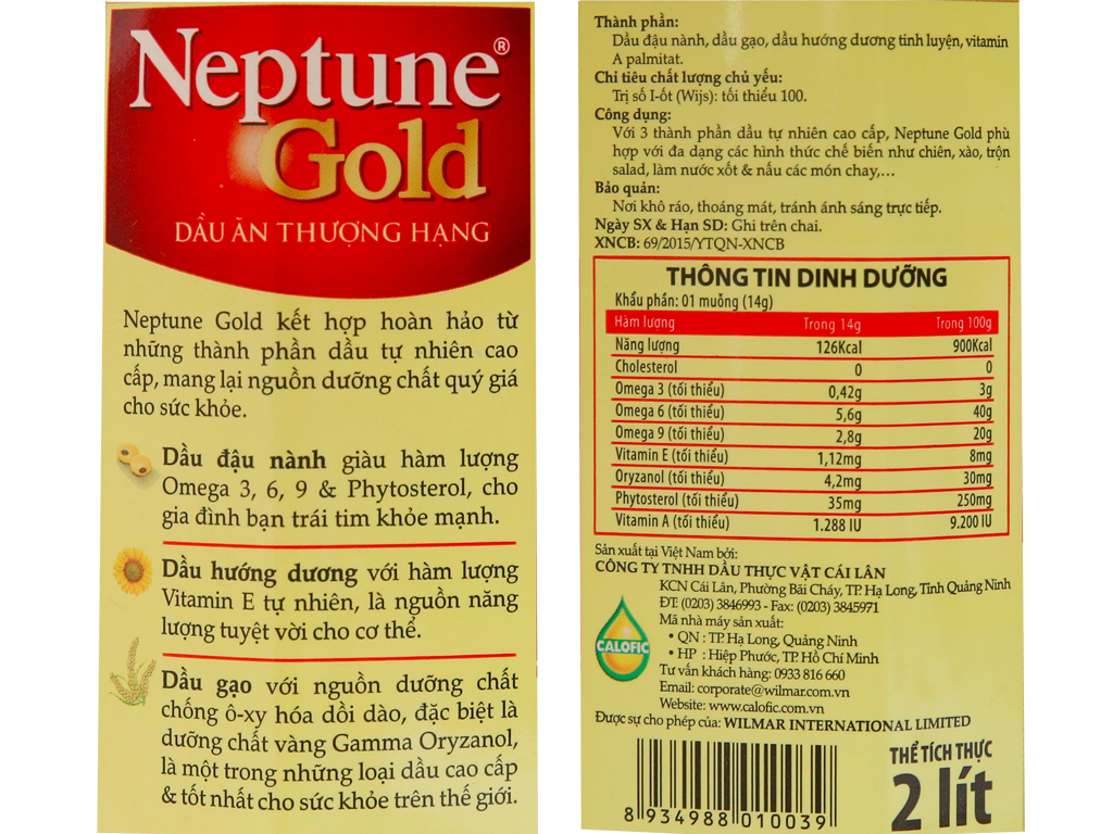 [HN]Dầu ăn Neptune Light 2L date mới nhất