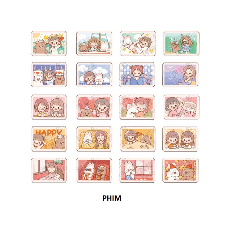 Miếng dán sticker trang trí sổ tay hình động vật