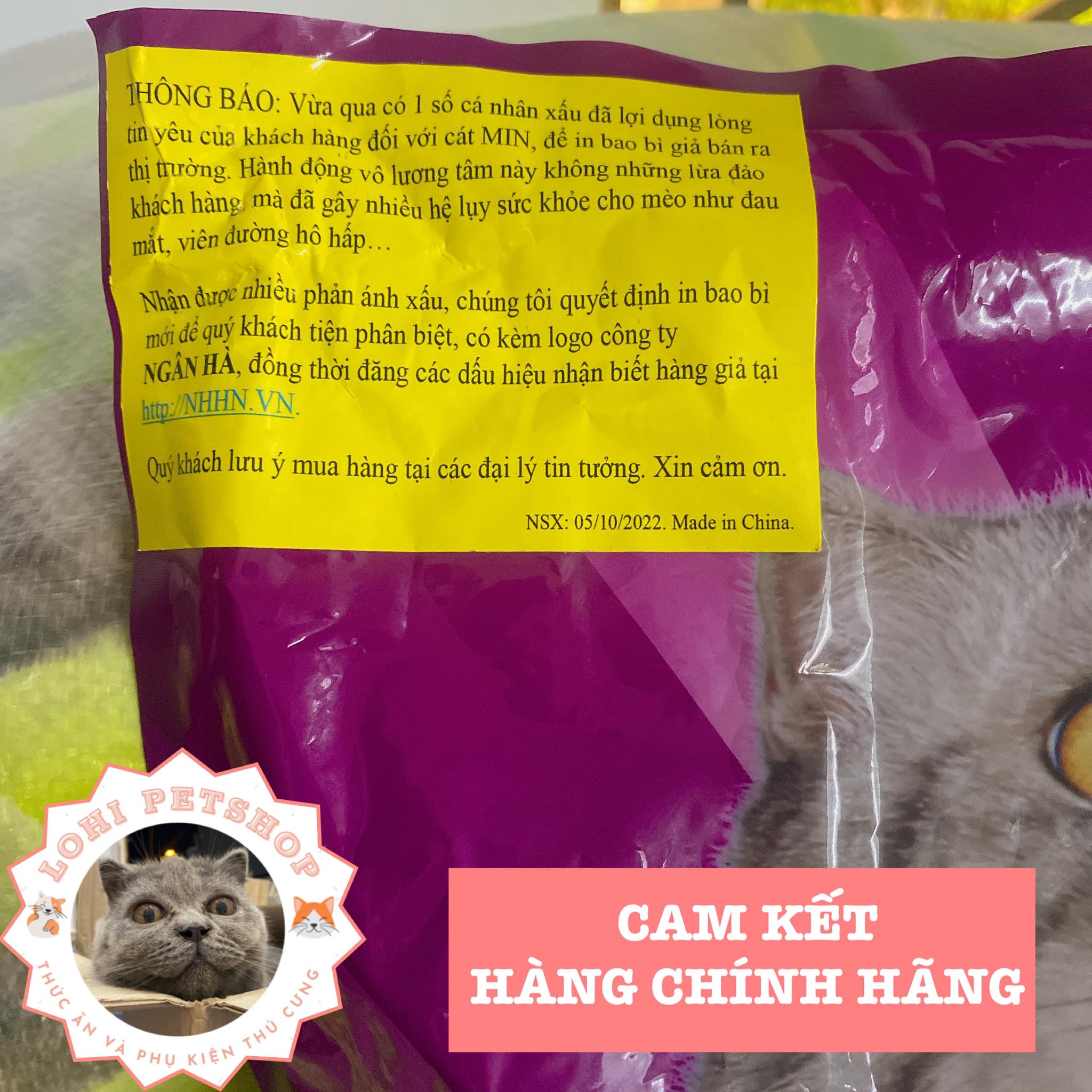 Cát vệ sinh cho mèo cát min 8L