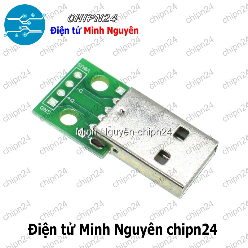 [2 cái] (K95) Đế chuyển Adapter USB A Đực to DIP (PCB chuyển, Mạch chuyển) - HH001566