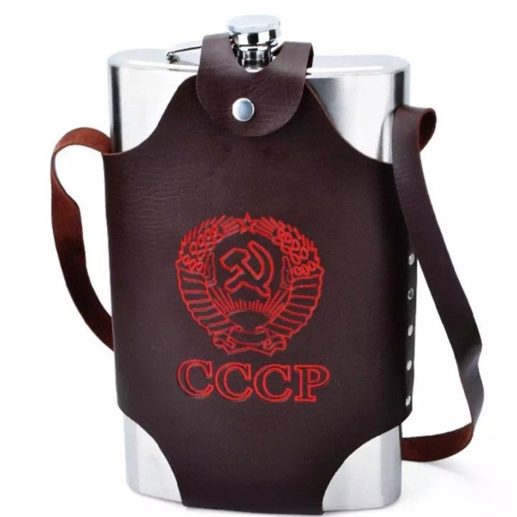 Bình tông CCCP đựng Inox và bao da 3.8L hàng nặng chất lượng, chắc chắn
