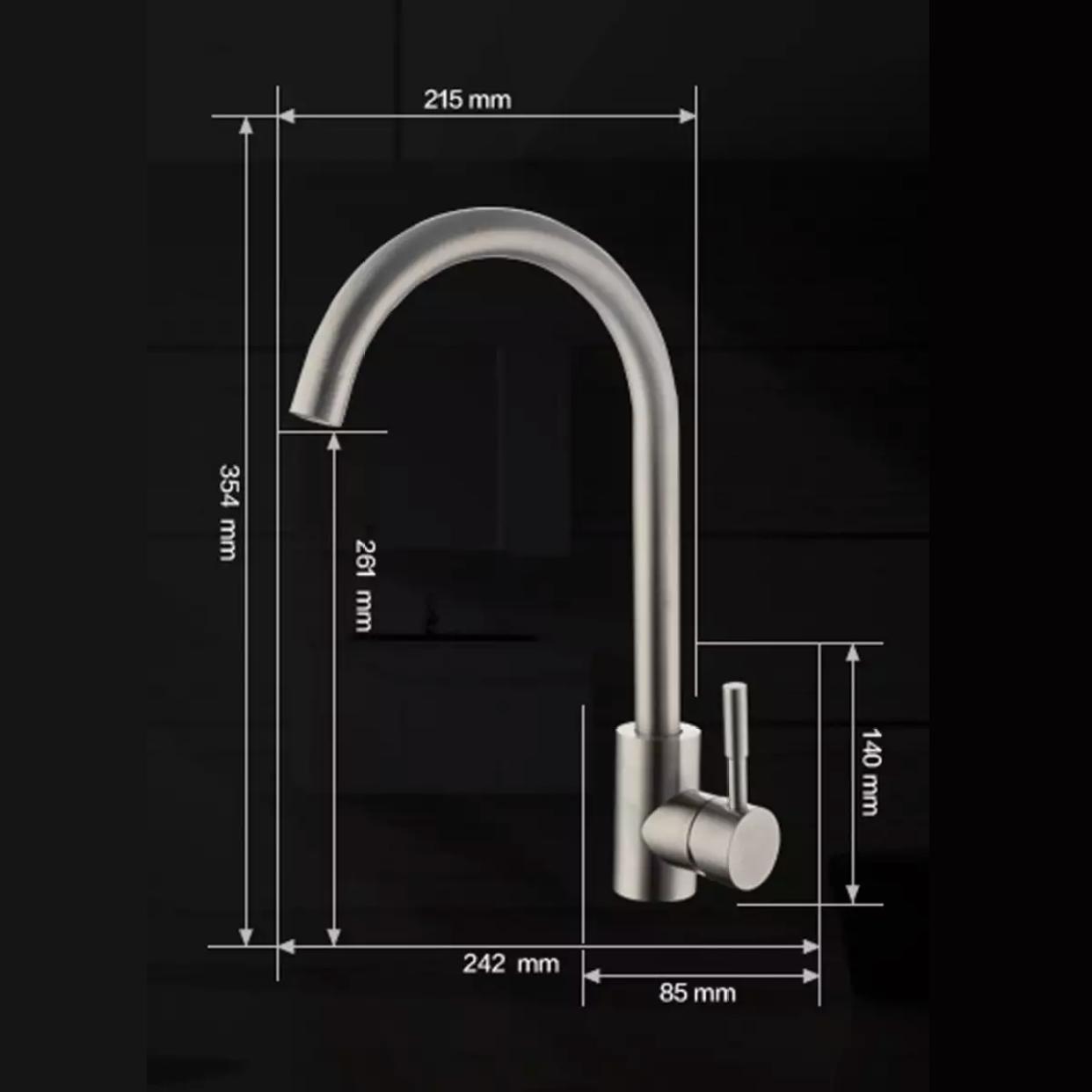 Vòi chậu rửa bát nóng lạnh inox 304