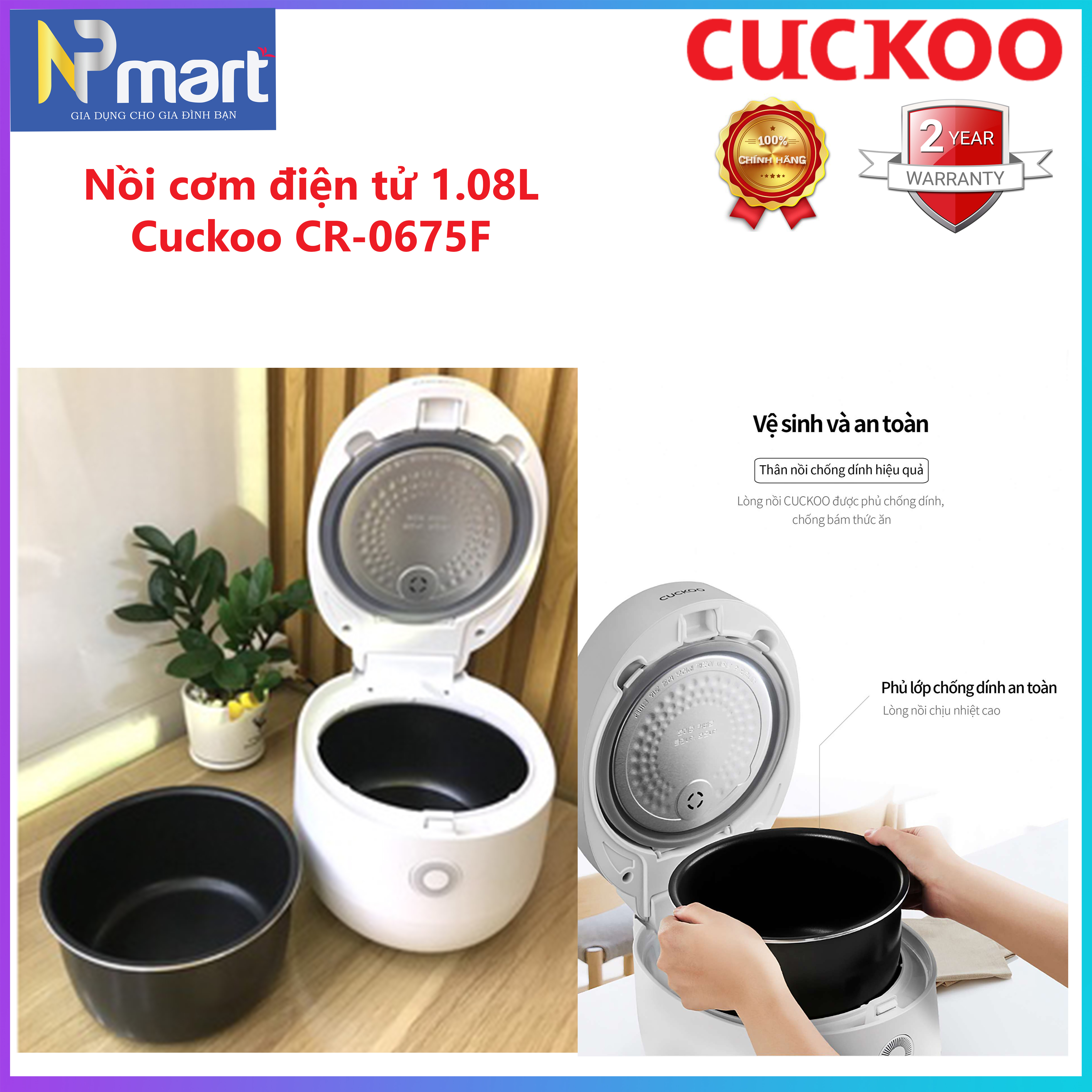 NỒI CƠM ĐIỆN TỬ 1.08L CUCKOO CR-0675F