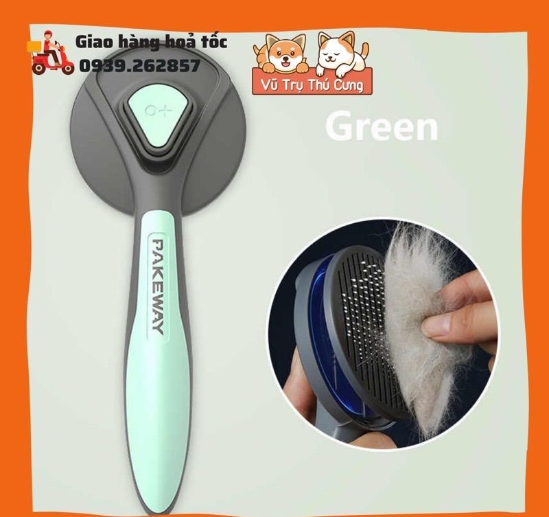 Lược chải lông chó mèo có nút bấm- Pakeway