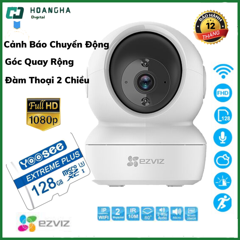 Camera Wifi EZVIZ 360° EZVIZ CS-C6N Full HD 1920×1080 (CS6CN 1080P) - Tự Động Theo Chuyển Động - Xoay 360°- Quay Đêm - Đàm Thoại 2 Chiều - Báo Động - Bảo Hành Chinh Hãng 5 Năm