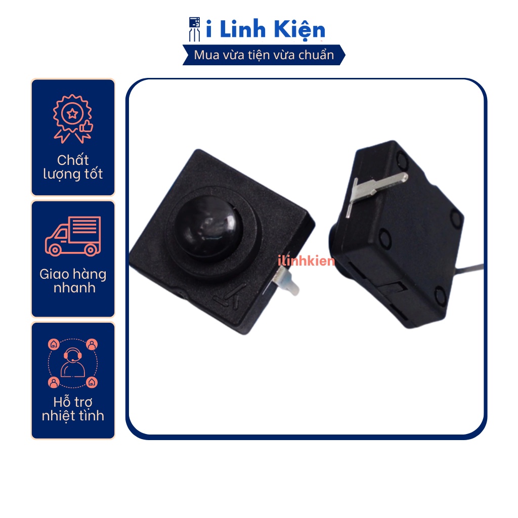 Công tắc đèn pin 2P chân cắm vuông 112D