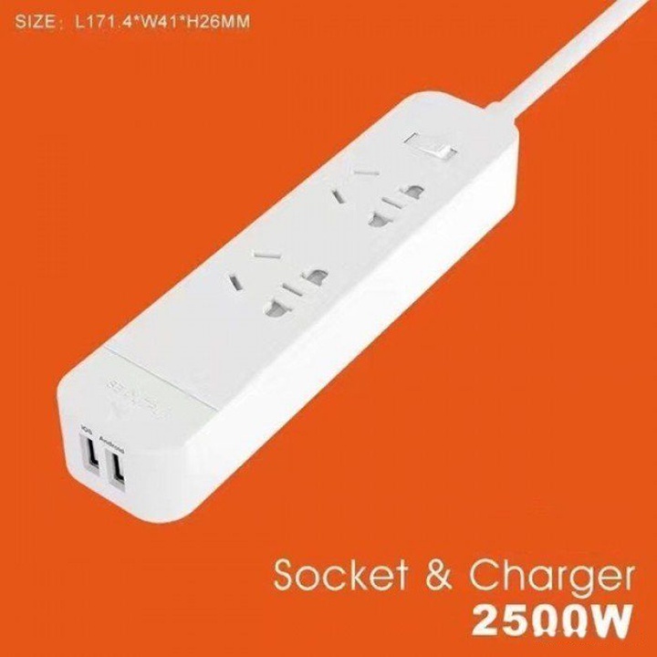Ổ cắm điện Konfulon 2DC, 2USB 5V/2.4A dài 1.5m