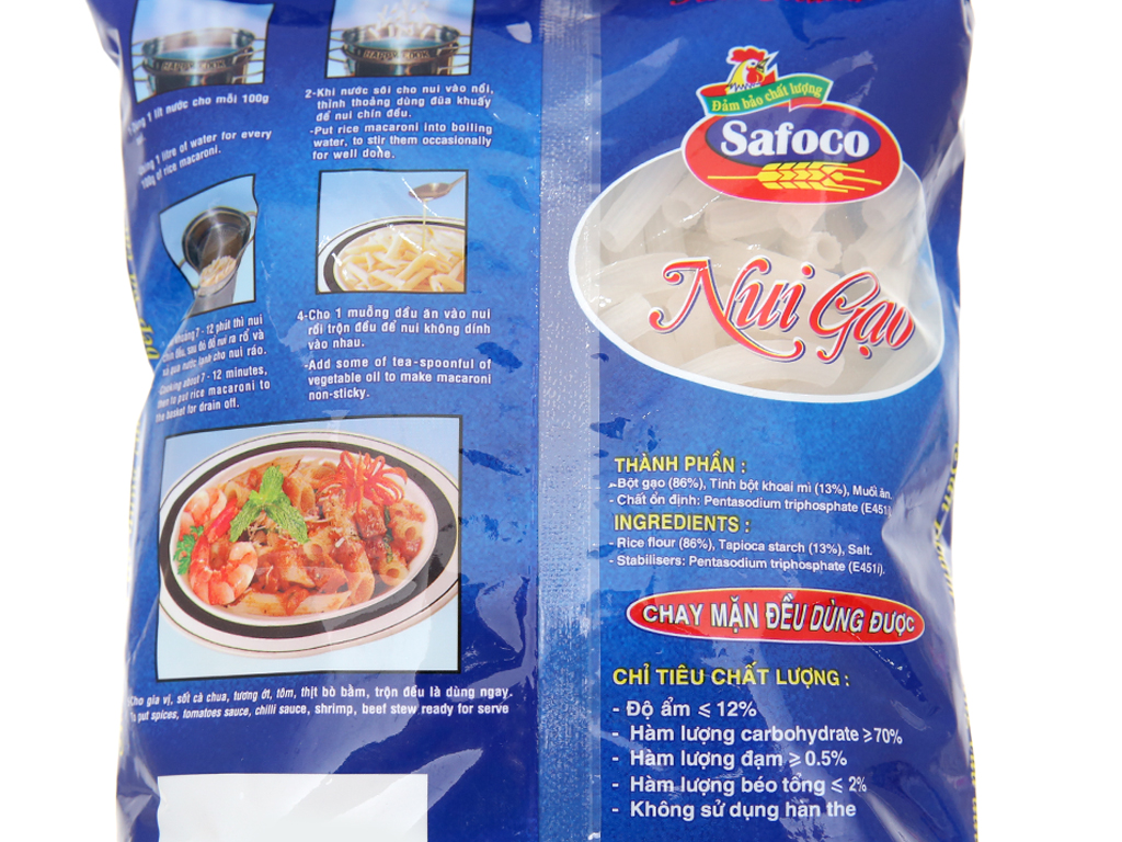 Nui gạo ống lớn Safoco gói 400g