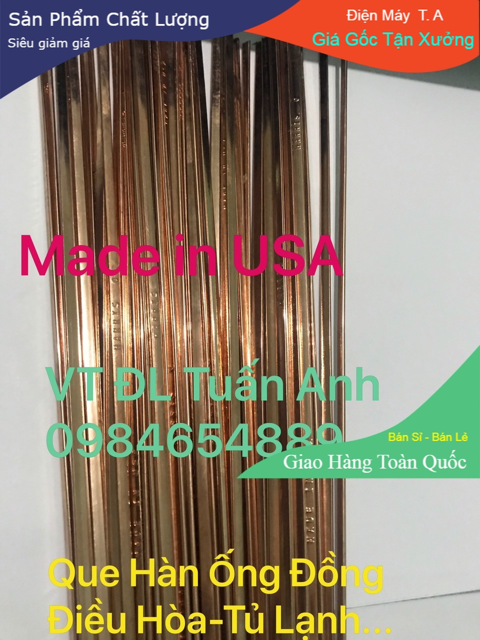 Combo 10 Que Hàn Đồng Mỹ - Made in USA dài 45cm