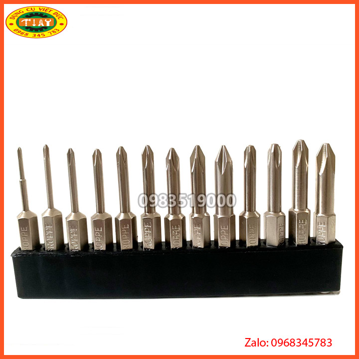 Bộ 13 mũi tô vít 4 cạnh chuôi lục giác dài 50mm cho khoan pin, điện