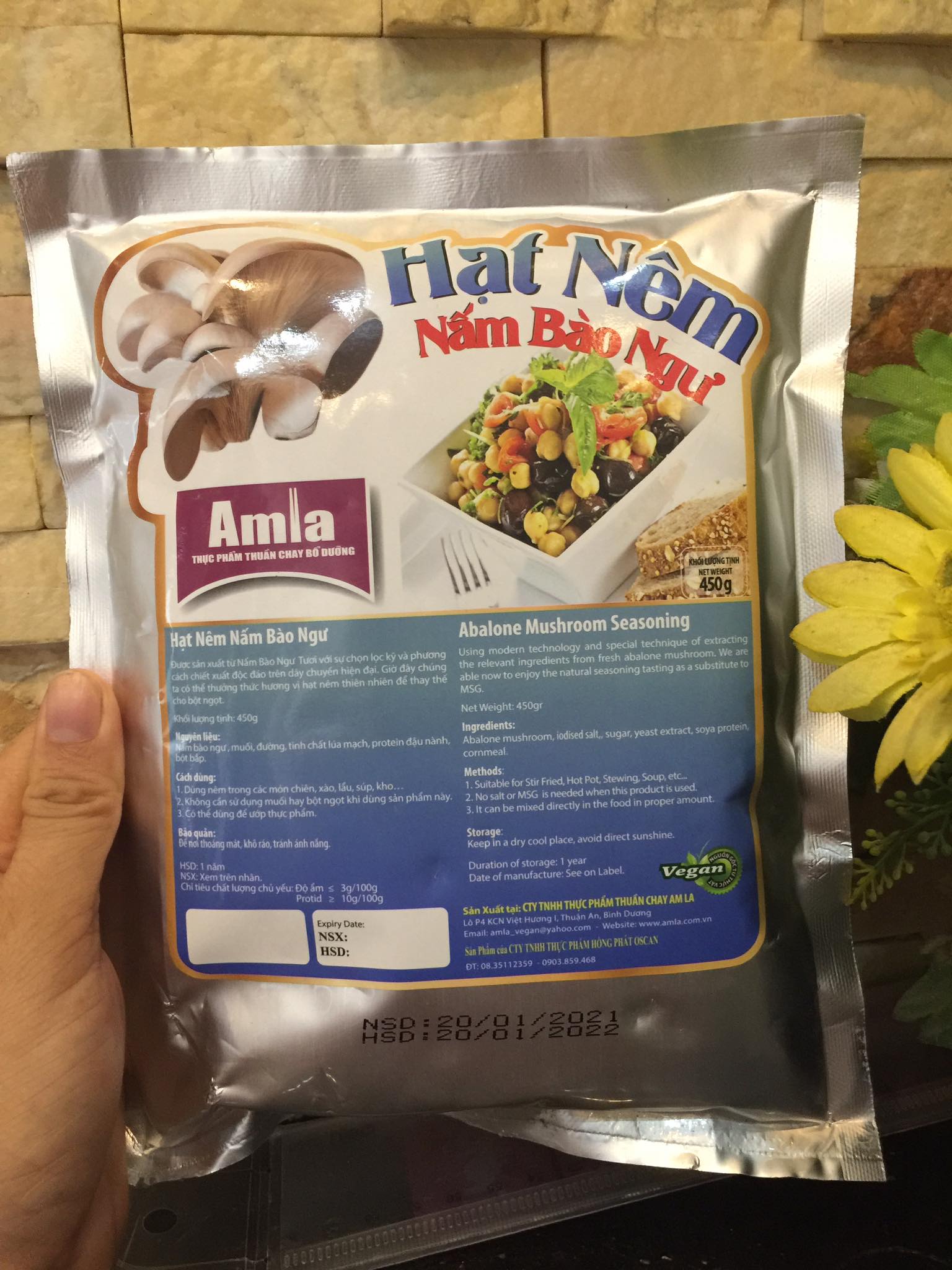 HẠT NÊM CHAY NẤM BÀO NGƯ AMLA 450GAM