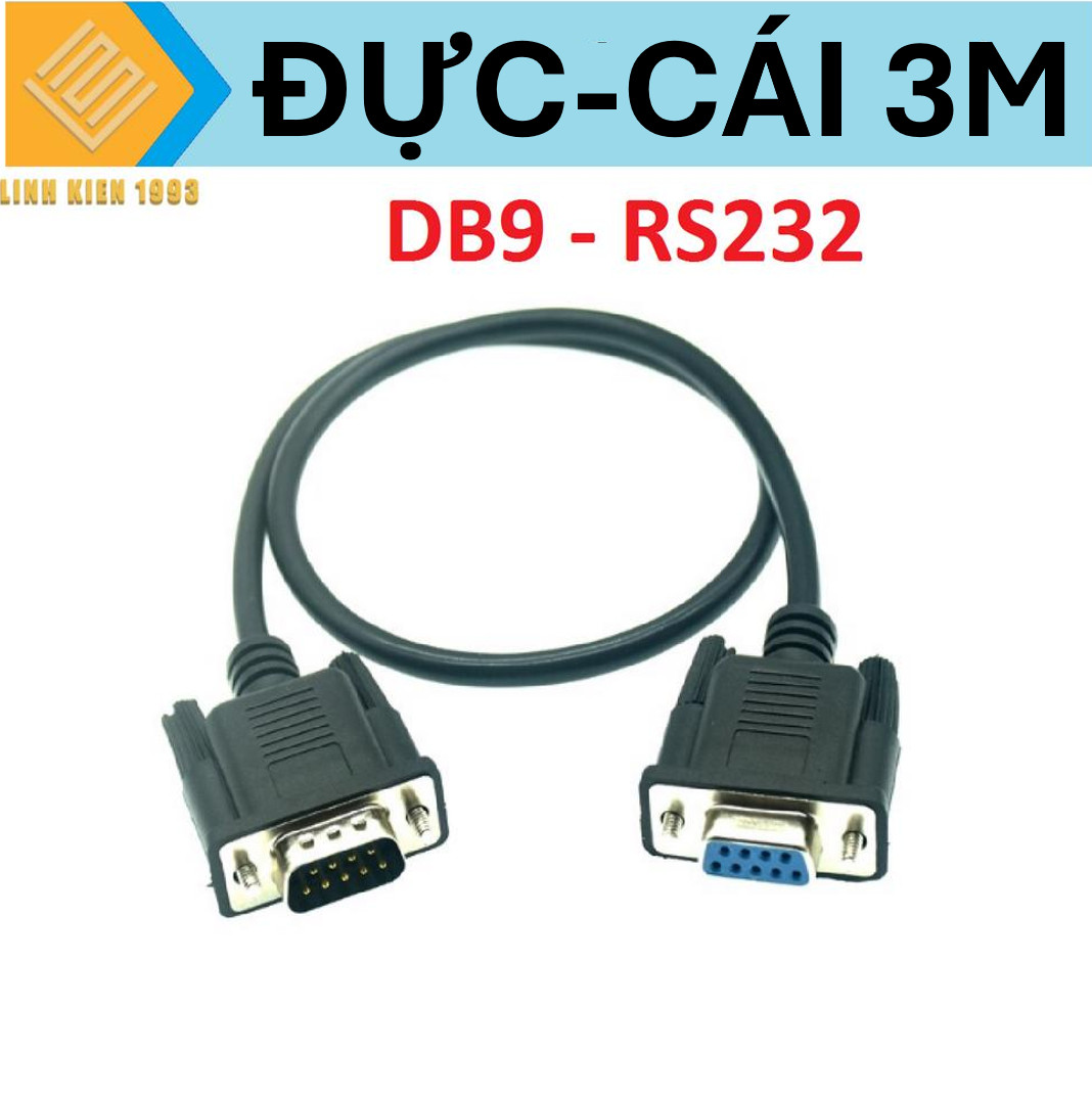 Cáp nối tiếp rs232 db9 đực-cái chiều dài 3met