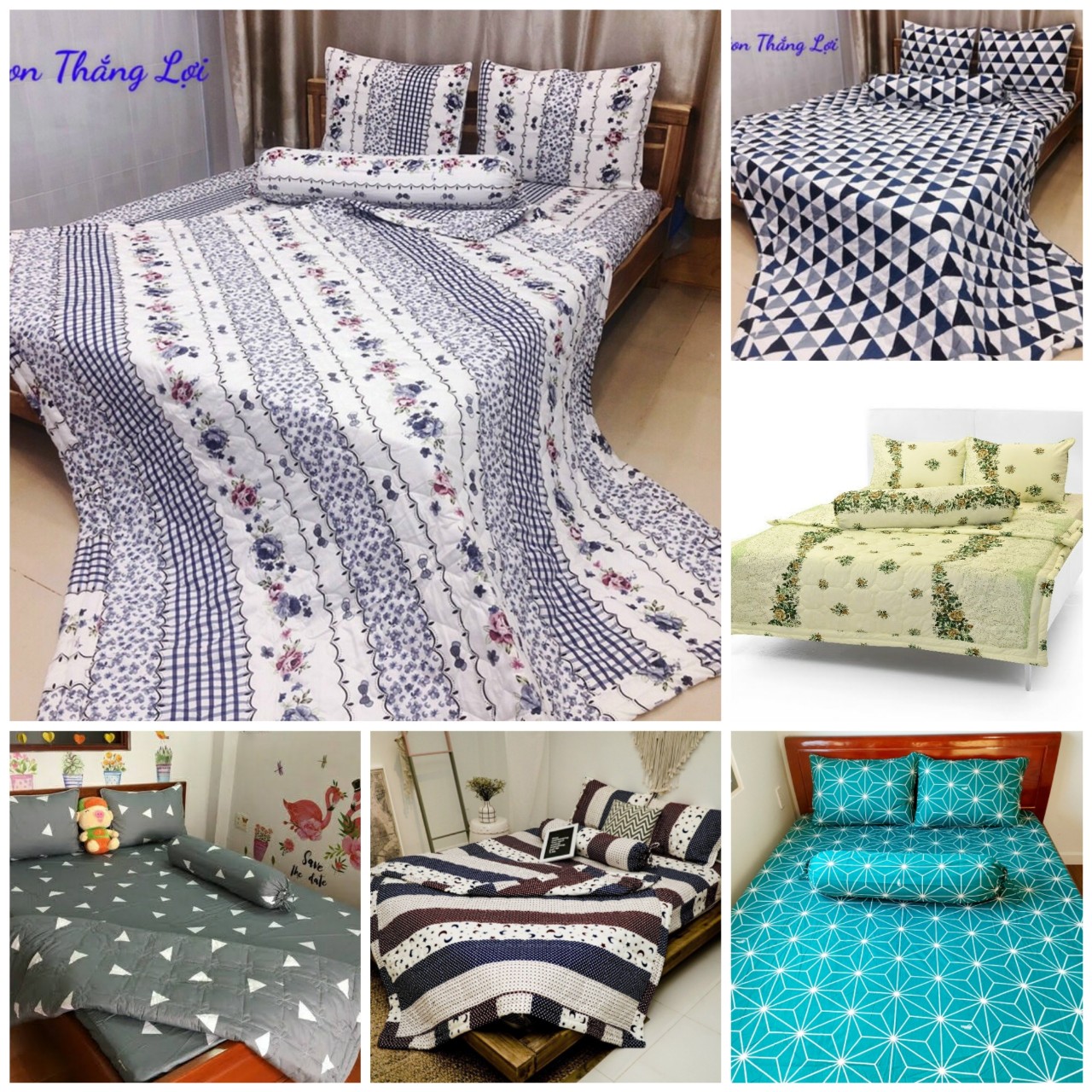 Bộ cotton thắng lợi 5 món có mền
