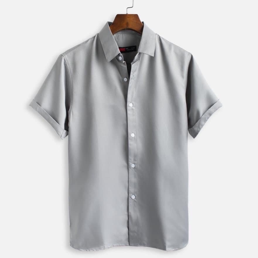 Áo sơ mi ngắn tay nam trơn đủ màu cao cấp cjaats vải lụa nhật mềm min, trẻ trung , thoáng mát giá rẻ