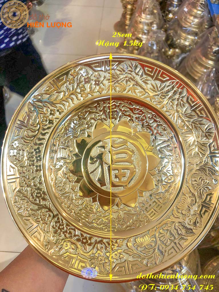 Mâm bồng chữ phúc 28cm - đĩa hoa quả