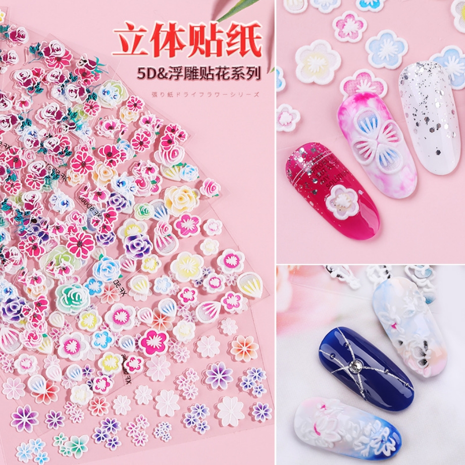 [HCM]Sticker 5D dán móng trang trí móng nail