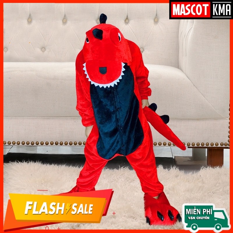 [Giảm 30k - Freeship] BỘ ĐỒ THÚ KHỦNG LONG ĐỎ CAO CẤP TRẺ EM
