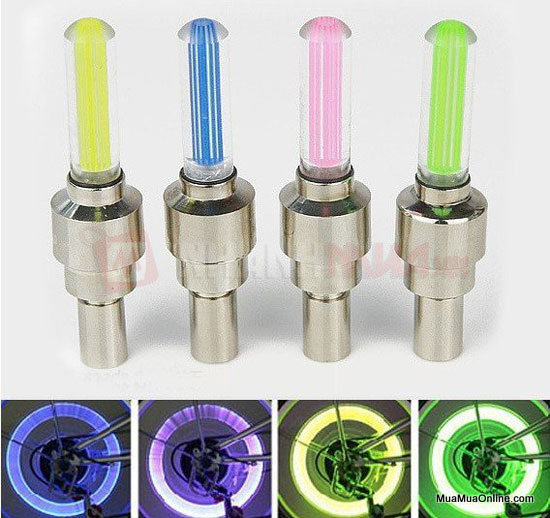 Combo 2 đèn led gắn van xe hình trụ