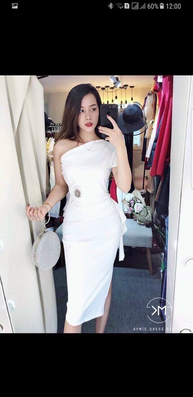 [HCM]Đầm lệch vai bèo quá xinh ba màu ( vàng đỏ và trắng )