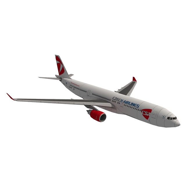 Mô hình giấy 3D  máy bay A330-300 CSA Czech Airlines