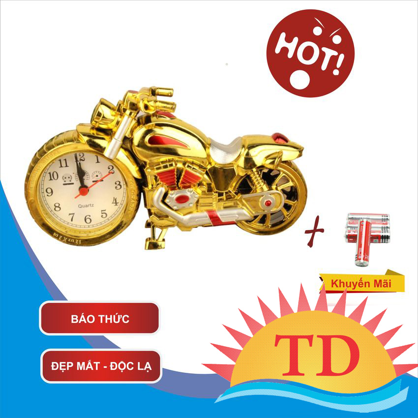 Đồng hồ để bàn báo thức hình xe mô tô