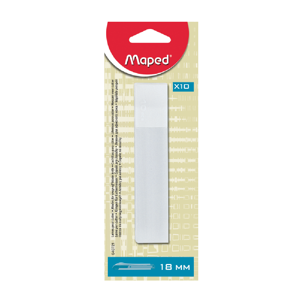 MAPED - Vỉ lưỡi dao rọc giấy 9/18mm - 1 vỉ (10 lưỡi)