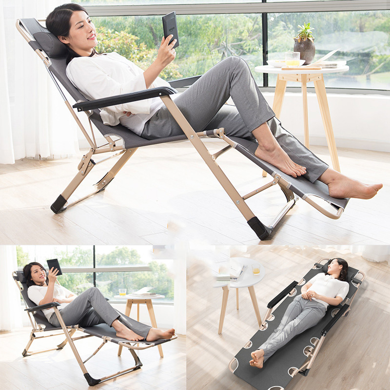 Deelix ghế tựa gấp gọn giường ngủ trưa văn phòng ghế ngủ trưa tại nhà ghế thư giãn ban công giường bãi biển di động
