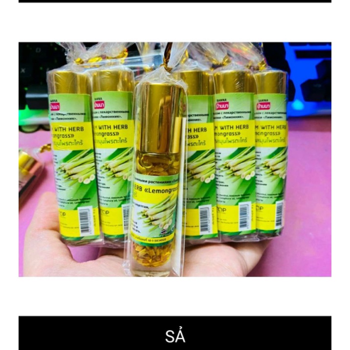 Dầu Gió Lăn Thảo Dược Thái Lan Mùi Chanh, Xả, Thơm Bạc Hà.
