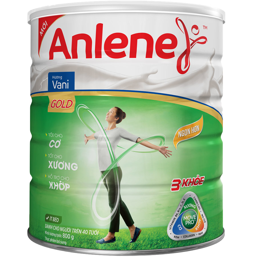 Sữa Bột Anlene Gold Movepro Hương Vanilla (Hộp Thiếc 800g)