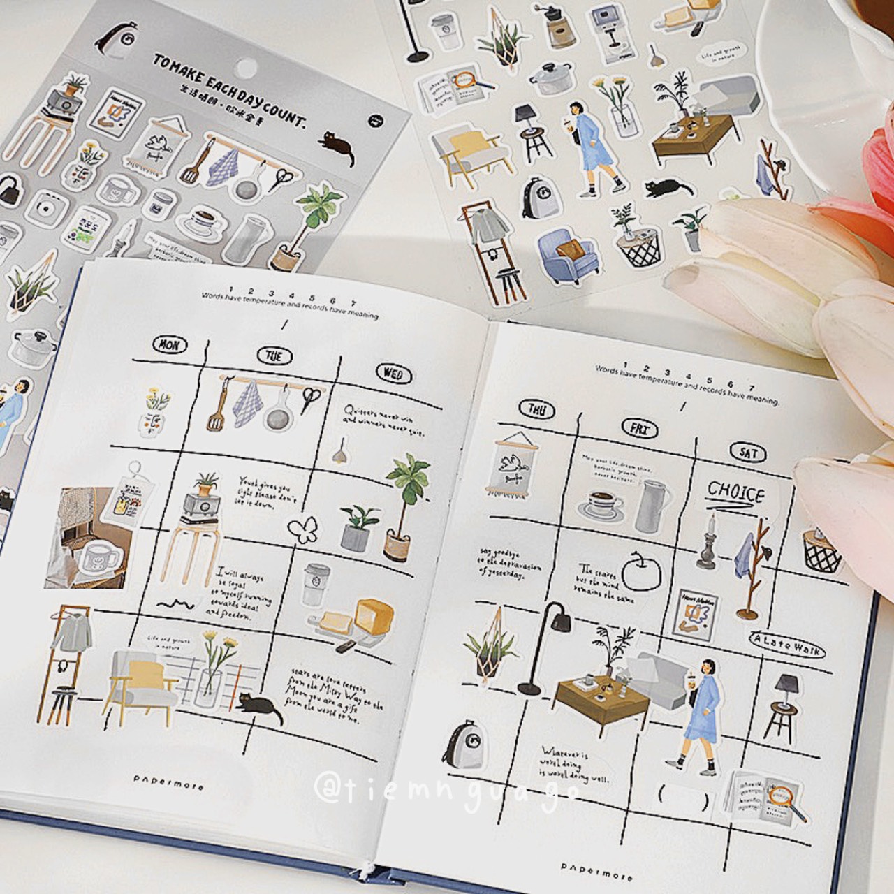 Tấm sticker Make each day count - Tiệm Ngựa Gỗ