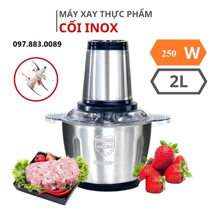 Máy xay thịt đa năng inox 4 lưỡi siêu bền