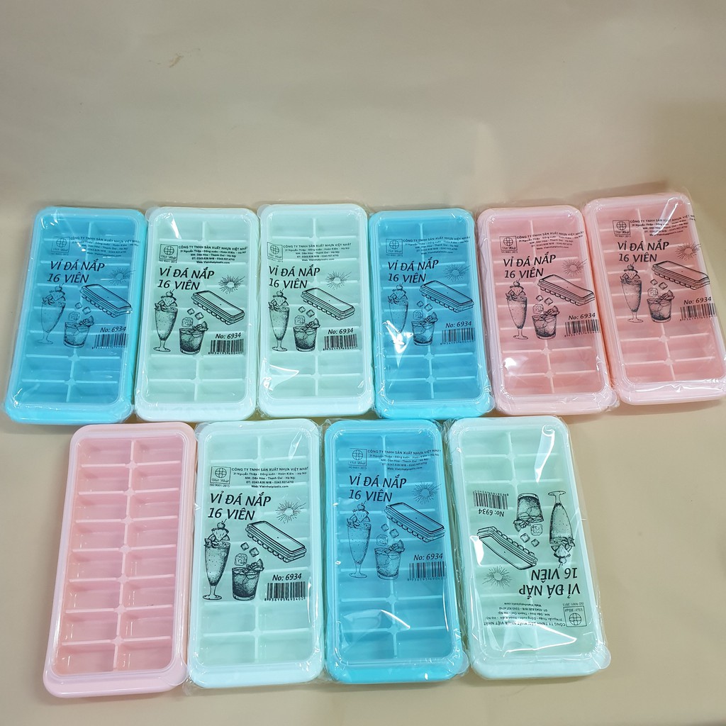 (SALE LỚN) [ĐỒ LÀM ĐÁ] VỈ ĐÁ NẮP 16 VIÊN VIỆT NHẬT PLASTIC (Mã 6934)-HÀNG ĐẸP