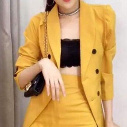 sét áo vest kèm áo ống chân váy