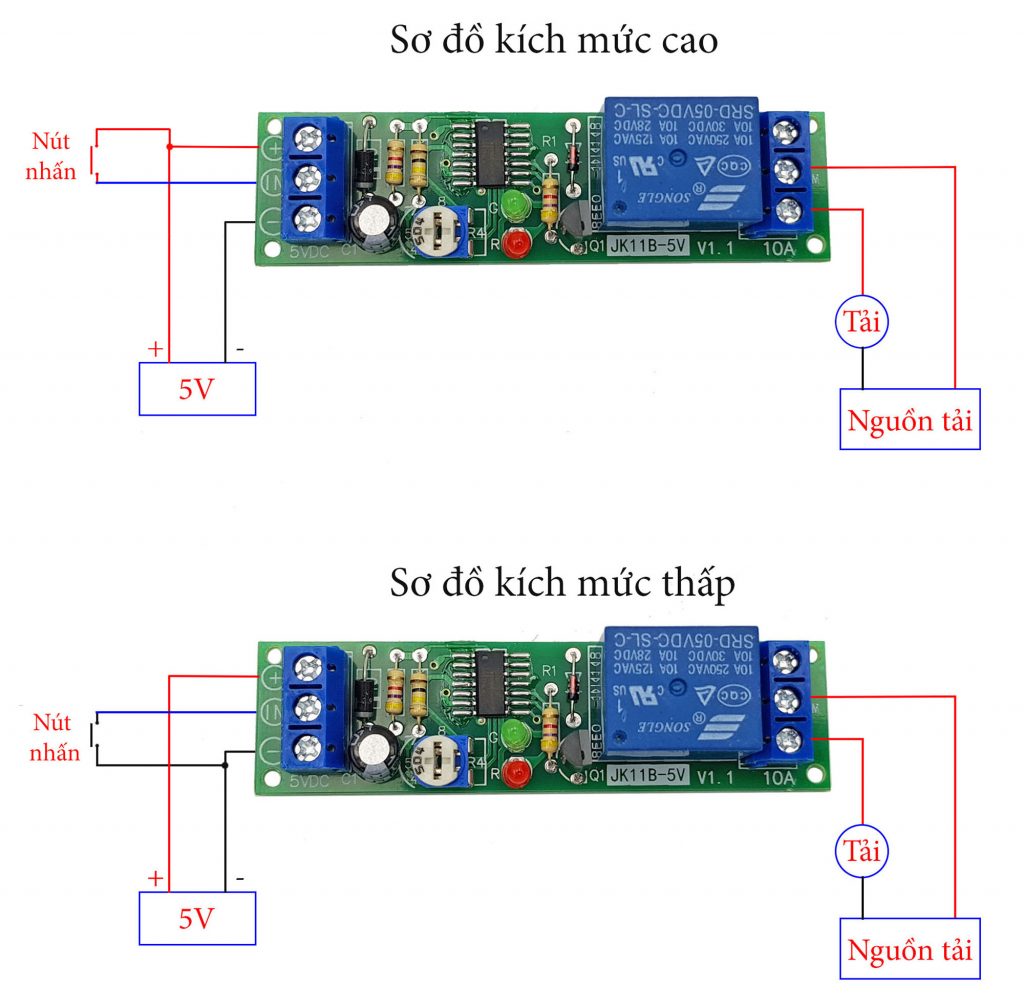 Module tạo trễ 0-10000s JK11B 5VDC / 12VDC