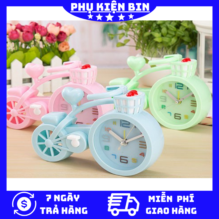[HCM][Có Video Review] Đồng hồ báo thức để bàn hình XE ĐẠP dễ thương