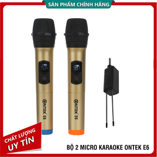 Bộ 2 micro không dây Karaoke Ontek E6 Cao cấp, Chuyên loa kéo, Amply - Karaoke đường phố, karaoke gia đình - Bảo hành 12 Tháng (1 đổi 1) thumbnail