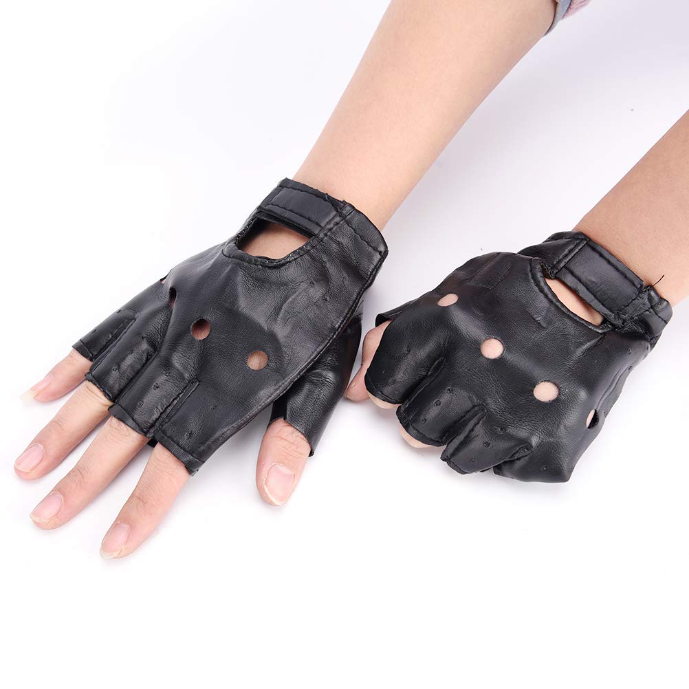 1 đôi găng tay da chiến thuật hở ngón (2 chiếc đen)