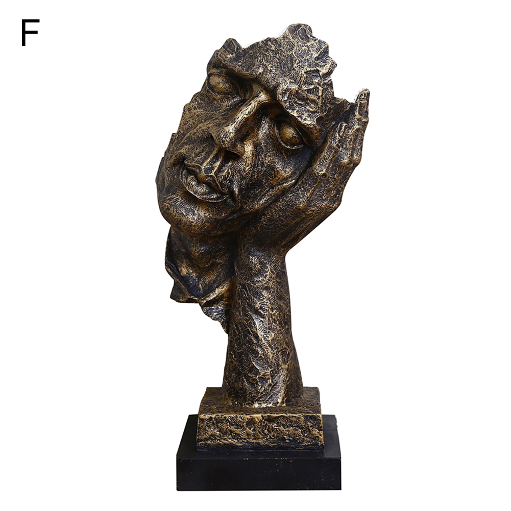 Tượng Decor Gương Mặt Không Nghe 3D (Màu Vàng - Bạc)