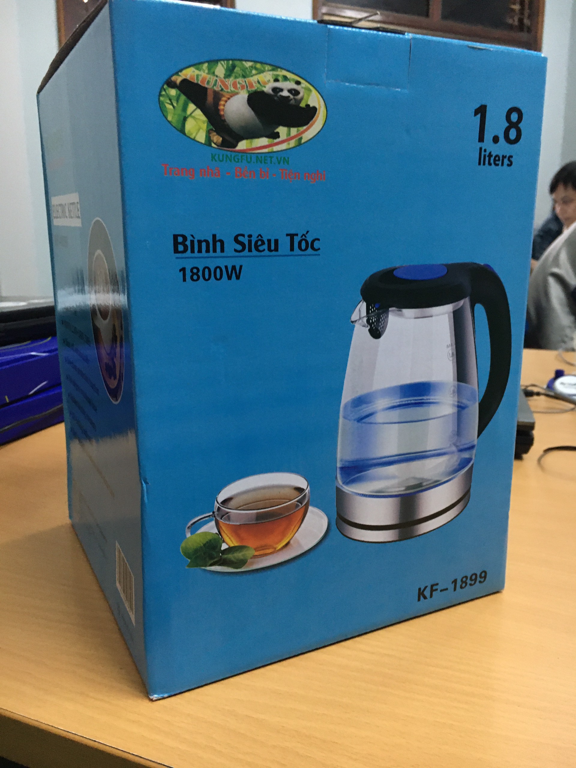 Ấm siêu tốc thủy tinh Kungfu KF-1899