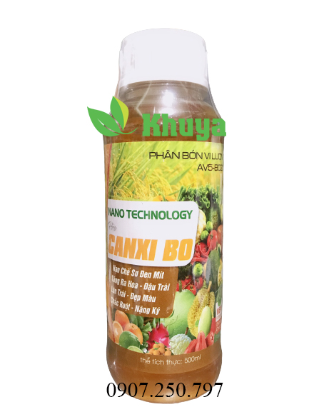 Phân bón vi lượng Canxi Bo 500ml Hạn chế xơ đen Mít - Chống Nứt Trái - Đậu Trái