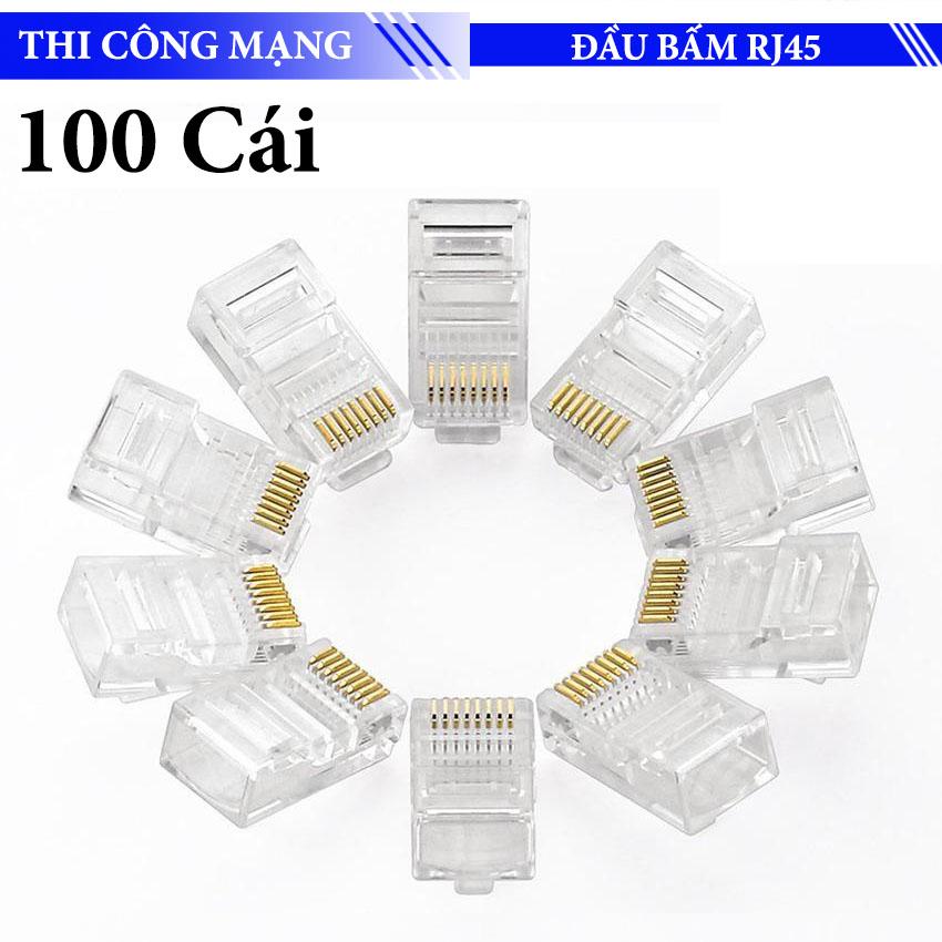 Đầu mạng rj45 loại thường 100 cái - 100 đầu cáp mạng rj45 nhựa