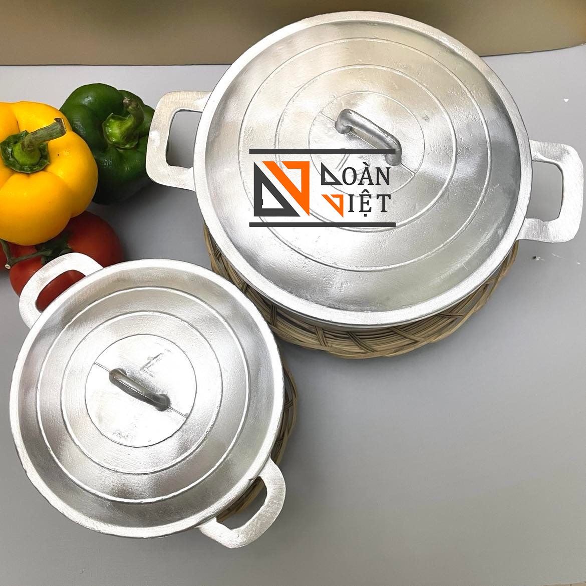 [TẶNG KÈM RẾ TRE] Nồi GANG ĐÚC nguyên khối - nấu cơm siêu ngon, cháy rụm - Nhiều size