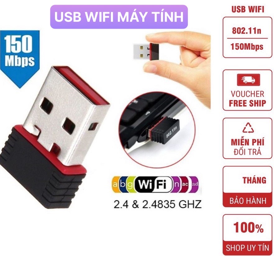 USB thu wifi LB LINK WN151 chính hãng, tiện lợi dùng cho PC và Laptop