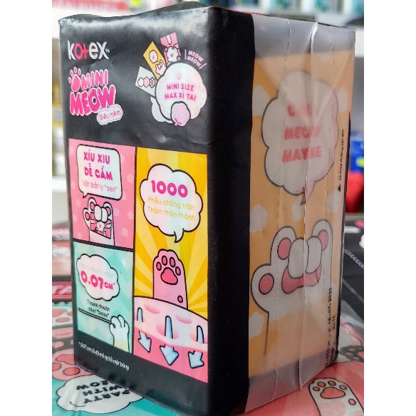 Combo 4 Băng Vệ Sinh Kotex Mini Meow Siêu Mềm SMC 8 miếng